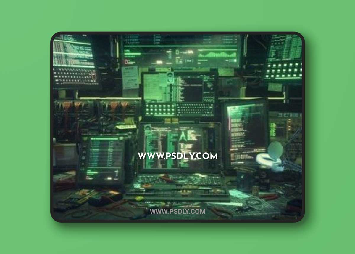 Hacking Workspace Scene C4d and Octane 3D Models