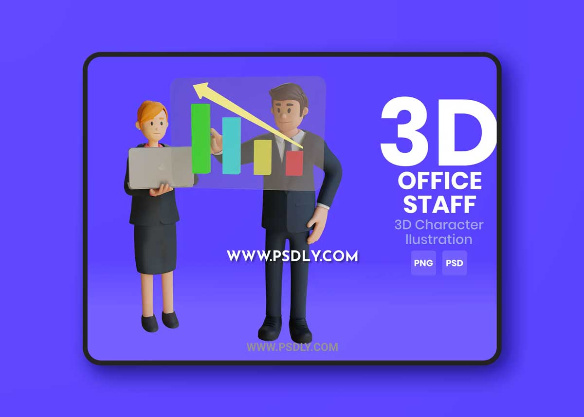 Office Staff 3D Character Illustration 3 1 Office Staff 3D Character Illustration 3