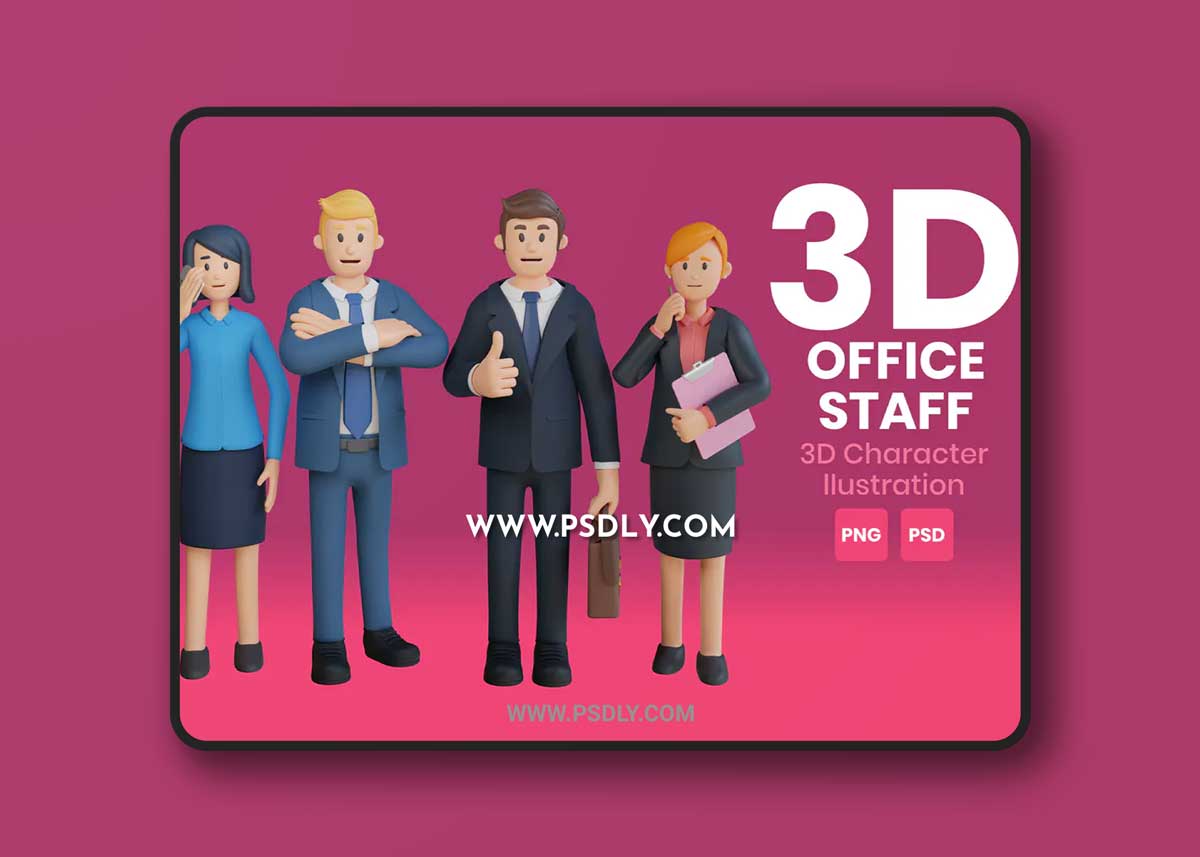 Office Staff 3D Character Illustration 4 1 Office Staff 3D Character Illustration 4