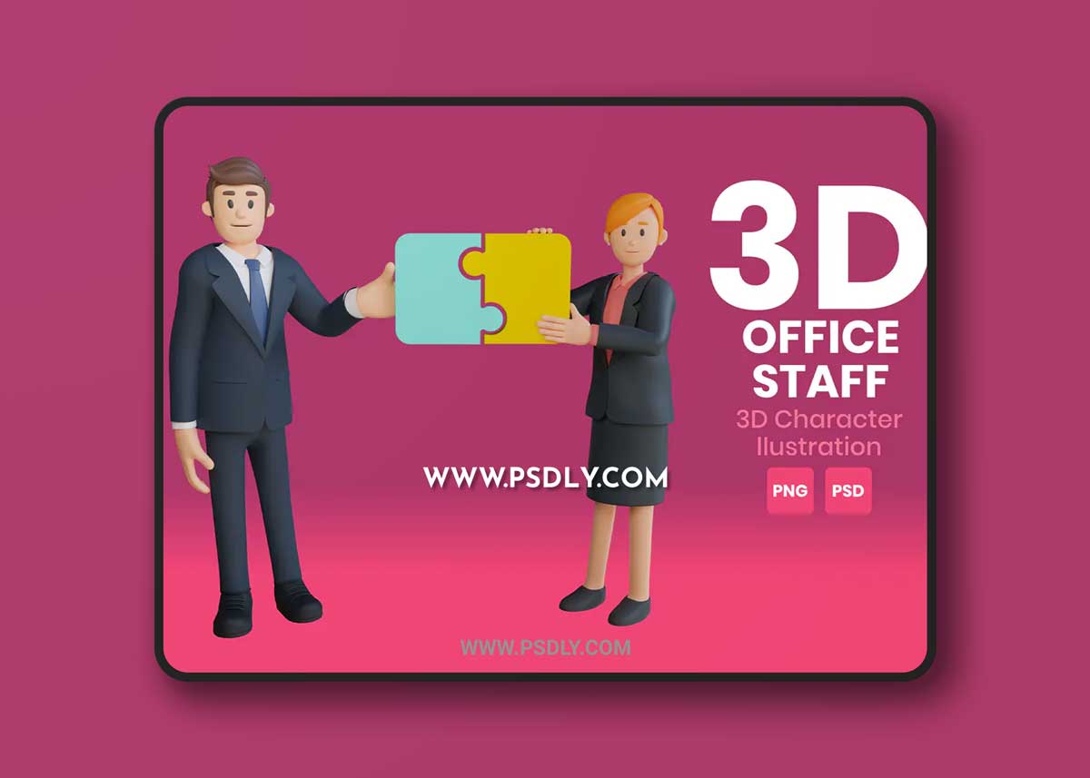 Office Staff 3D Character Illustration 5 1 Office Staff 3D Character Illustration 5