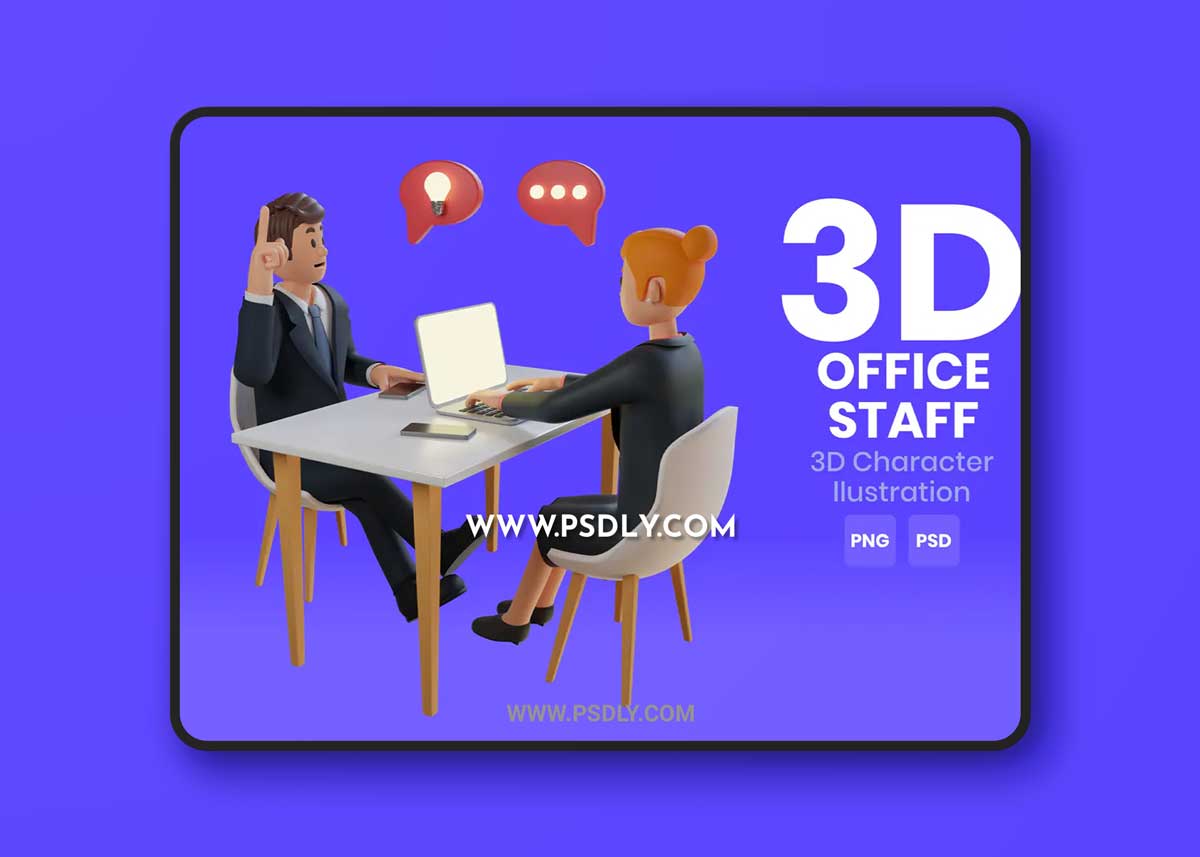 Office Staff 3D Character Illustration 6 1 Office Staff 3D Character Illustration 6