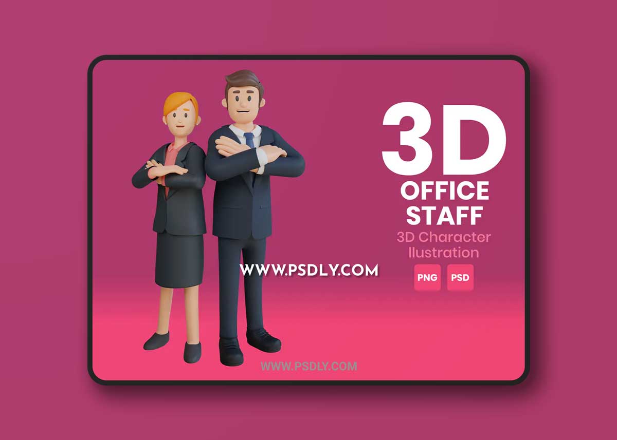 Office Staff 3D Character Illustration2 1 Office Staff 3D Character Illustration2