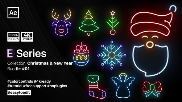 Videohive Christmas Neon Elements 34913111 1 Videohive Christmas Neon Elements 34913111
