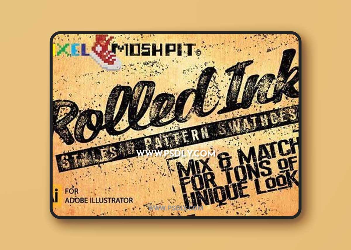 Vector Rolled Ink Styles & Swatches 1 Vector Rolled Ink Styles & Swatches