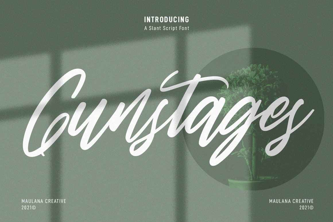 Gunstages Slanted Script Font 1 Gunstages Slanted Script Font