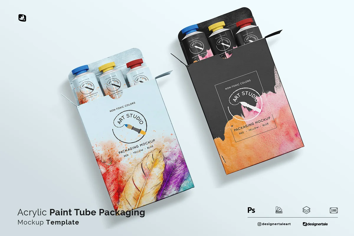 CreativeMarket - Acrylic Paint Tube Packaging Mockup 6202235 1 CreativeMarket - Acrylic Paint Tube Packaging Mockup 6202235