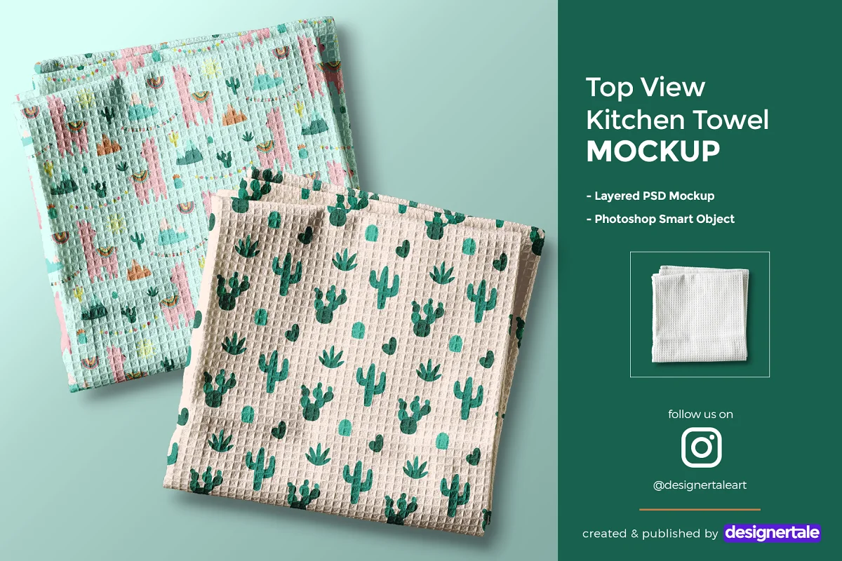 CreativeMarket - Top View Kitchen Towel Mockup 4431975 1 CreativeMarket - Top View Kitchen Towel Mockup 4431975