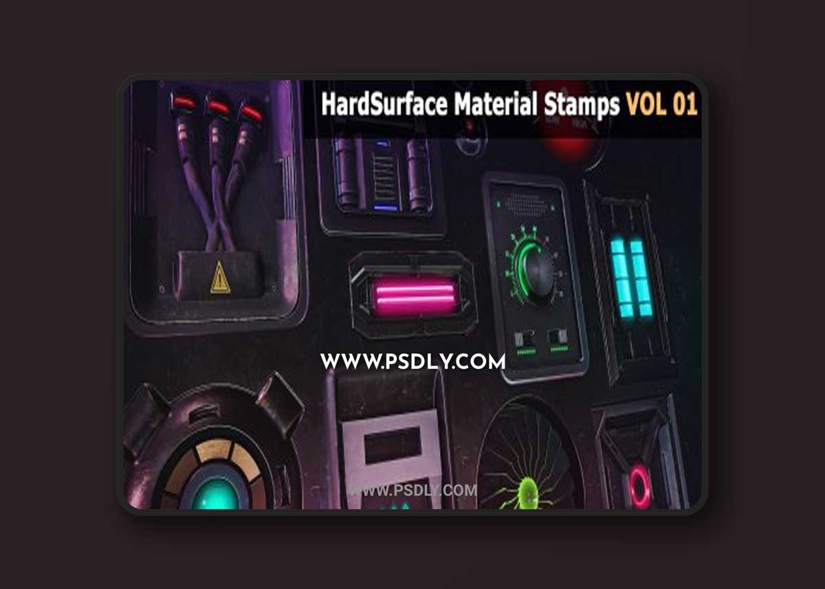 15 HardSurface Material Stamps - Emissive HardSurfaces -4k Textures & Alphas+3 Free Samples-VOL 01 1 15 HardSurface Material Stamps - Emissive HardSurfaces -4k Textures & Alphas+3 Free Samples-VOL 01