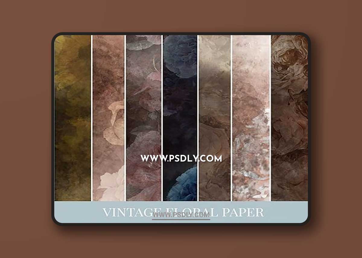 Amanda Diaz - Floral Vintage Paper Textures 1 Amanda Diaz - Floral Vintage Paper Textures