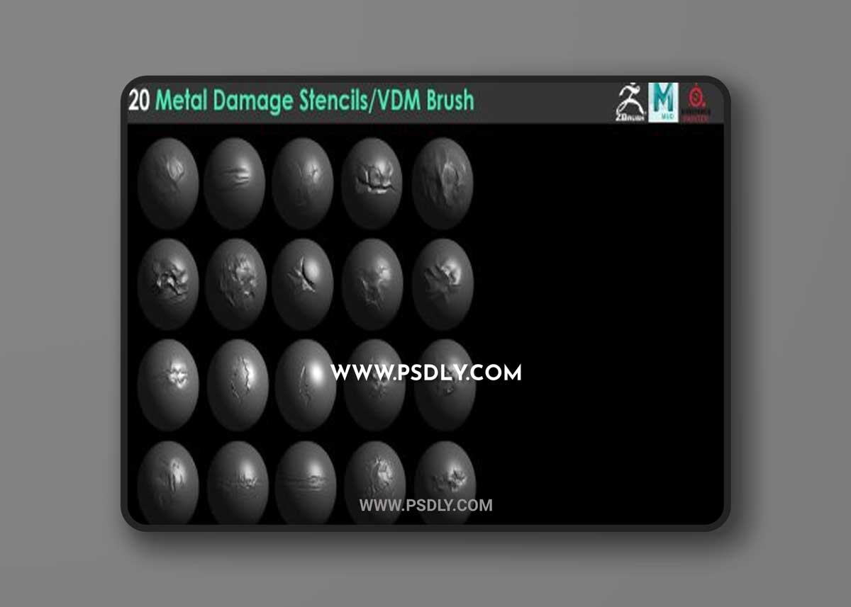 Artstation - 20 Metal Damage Stencils/VDM Brushes (Pack1) 1 Artstation - 20 Metal Damage Stencils/VDM Brushes (Pack1)