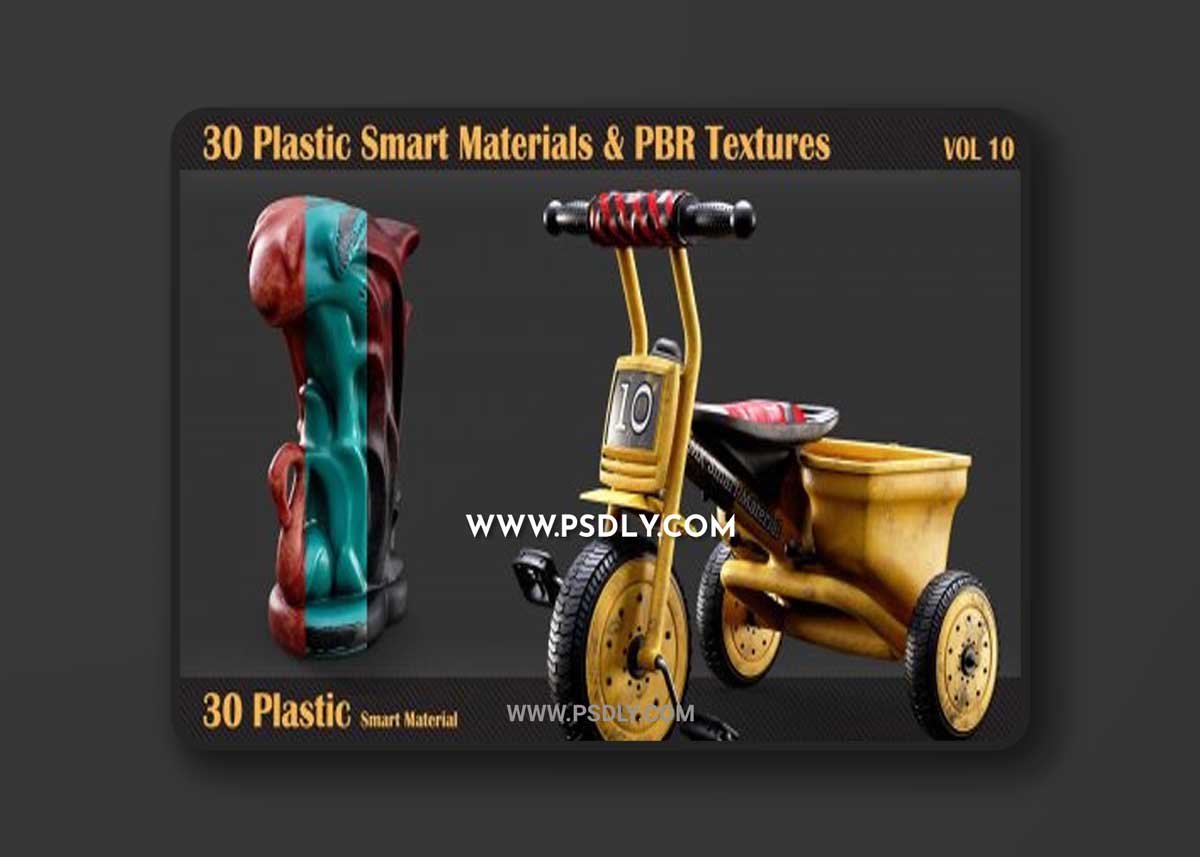 Artstation - 30 Plastic Smart Materials & PBR Textures - VOL 10 1 Artstation - 30 Plastic Smart Materials & PBR Textures - VOL 10