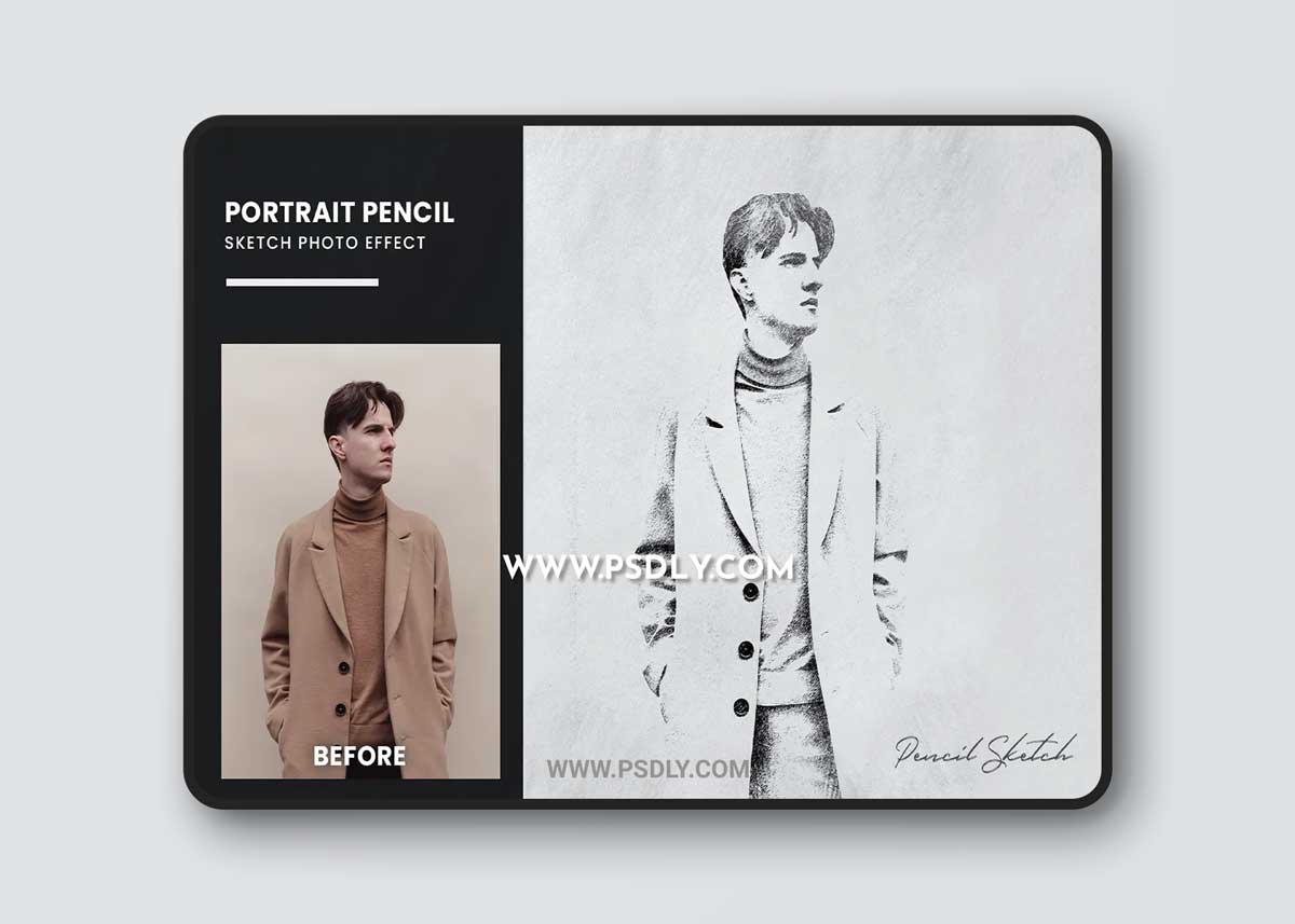 Portrait Pencil Sketch Photo Effect 1 Portrait Pencil Sketch Photo Effect