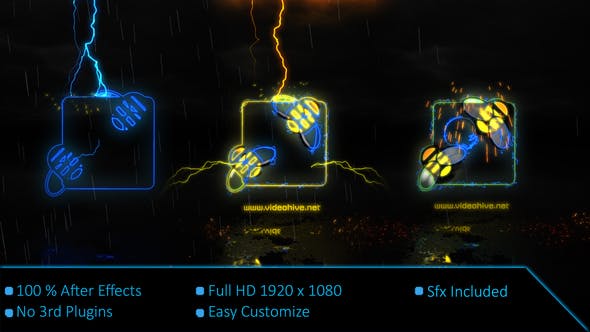 Videohive Lightning Strike Neon Logo 22012898 1 Videohive Lightning Strike Neon Logo 22012898