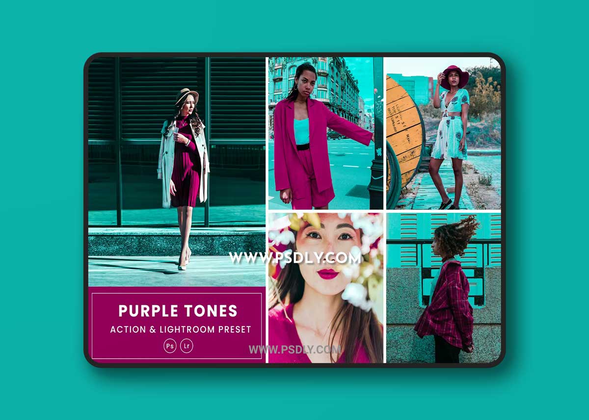 Purple Tones Action & Lightrom Presets 1 Purple Tones Action & Lightrom Presets