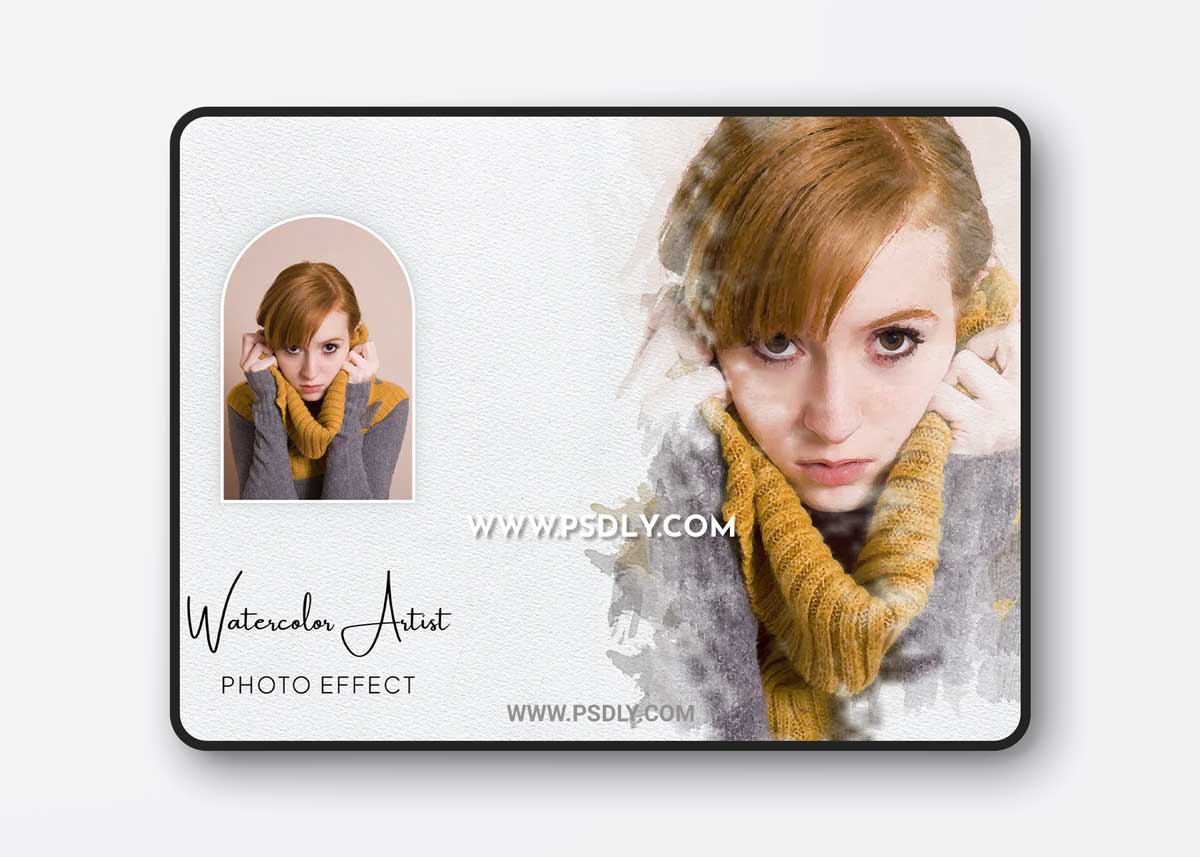 Watercolor Artist Photo Effect 1 Watercolor Artist Photo Effect