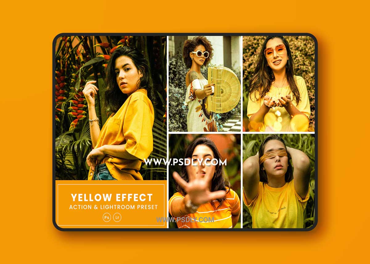 Yellow Effect Action & Lightrom Presets 1 Yellow Effect Action & Lightrom Presets