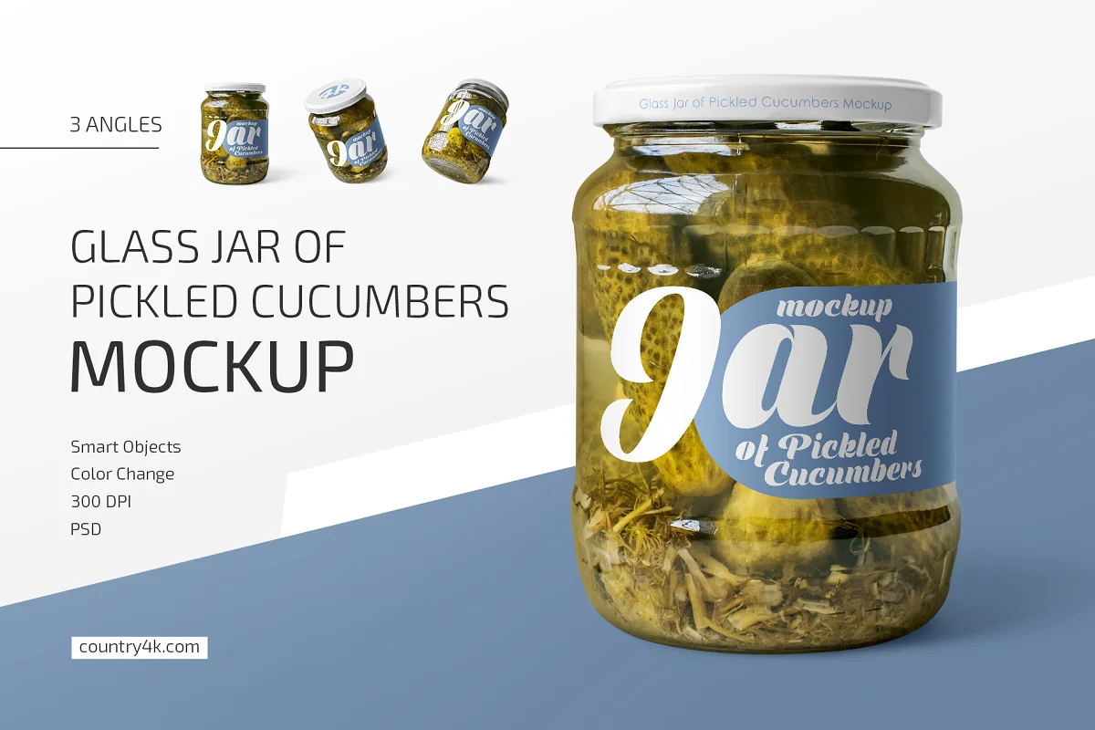CreativeMarket - Jar of Pickled Cucumbers Mockup Set 4700815 1 CreativeMarket - Jar of Pickled Cucumbers Mockup Set 4700815