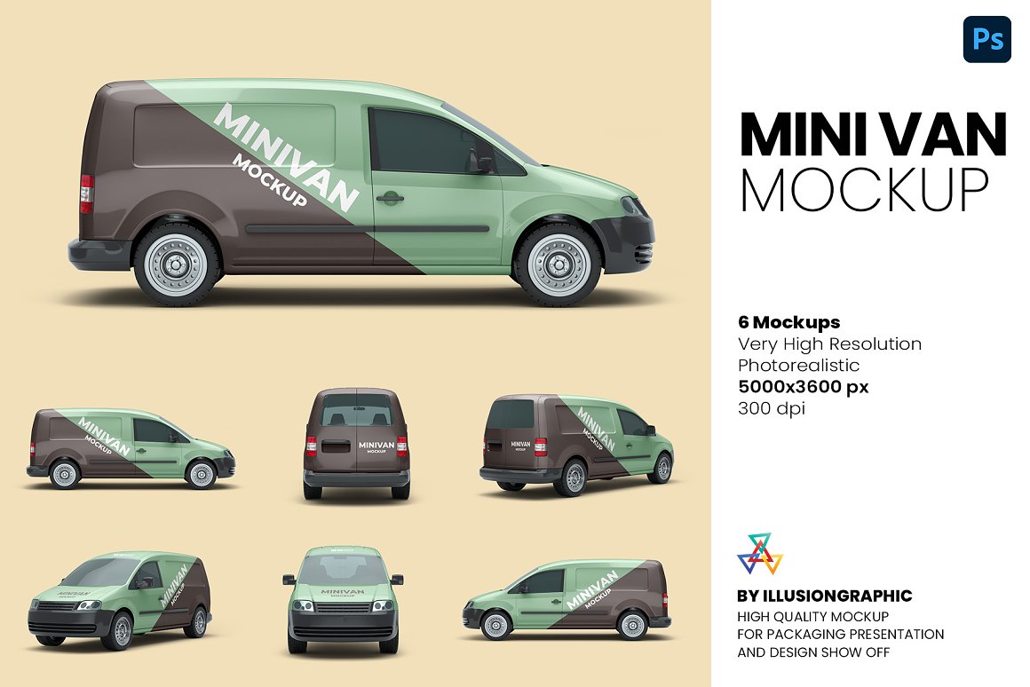 CreativeMarket - Mini Van Mockup - 6 views 6215356 1 CreativeMarket - Mini Van Mockup - 6 views 6215356