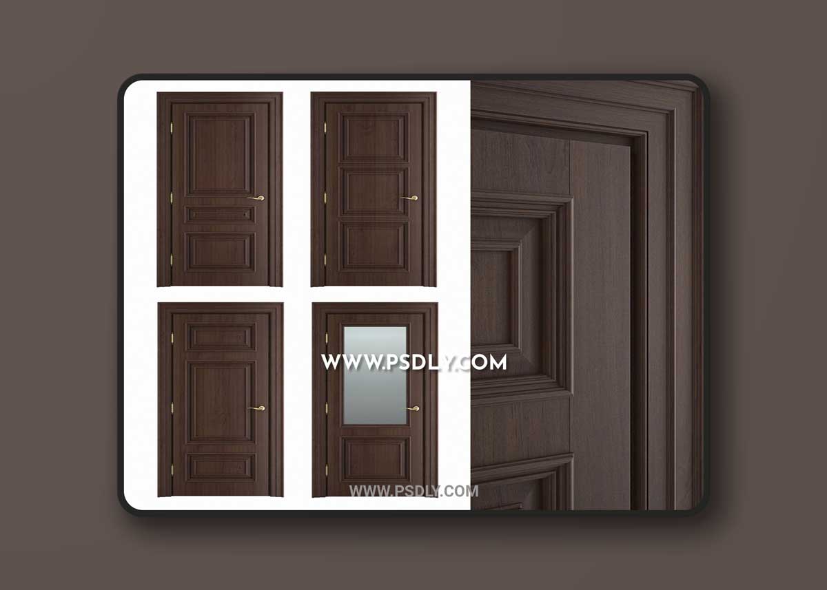 3D Models Massiv style Interior chocolate door 02 1 3D Models Massiv style Interior chocolate door 02