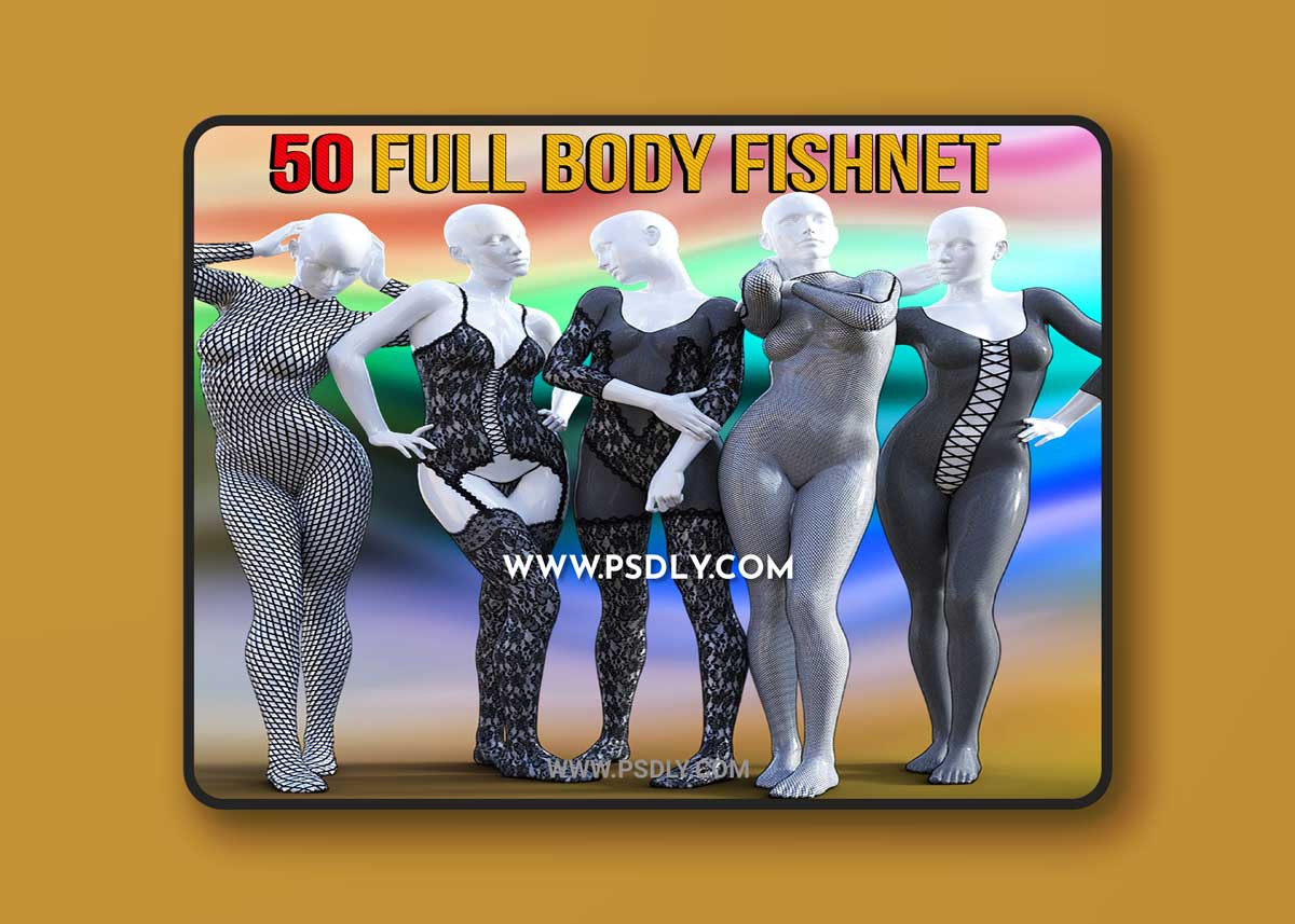 50 Full Body Fishnet for G8F 3D Model 1 50 Full Body Fishnet for G8F 3D Model