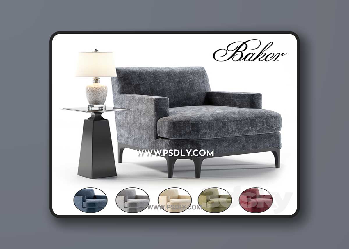 Baker Celestite Lounge Chair 3D Model 1 Baker Celestite Lounge Chair 3D Model
