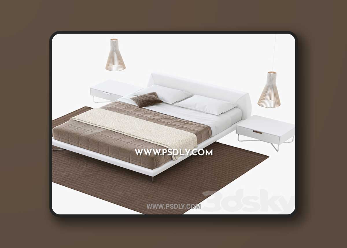 Bed Novamobili Chocolate 3D Model 1 Bed Novamobili Chocolate 3D Model