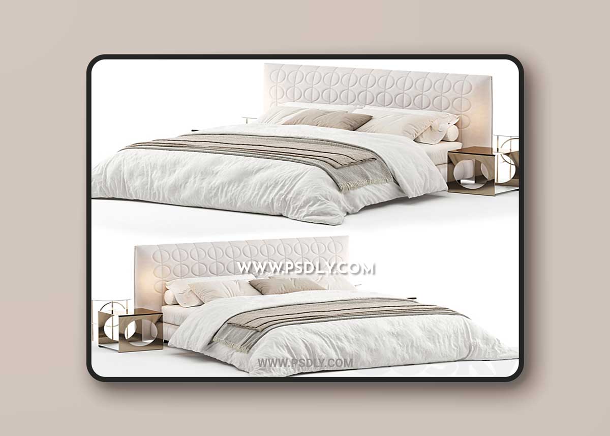 Bed minotti curtis 3D Model 1 Bed minotti curtis 3D Model