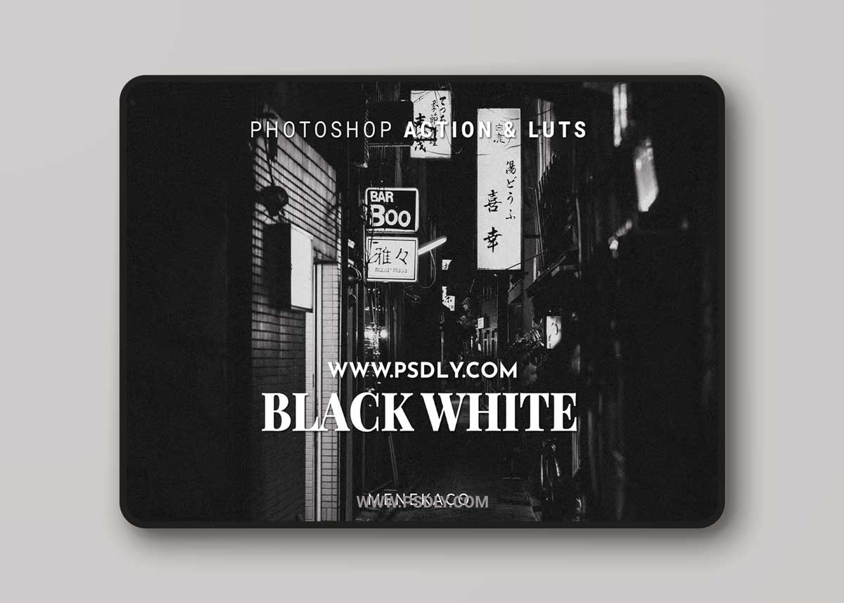 Black White Photoshop Action & LUTs 1 Black White Photoshop Action & LUTs