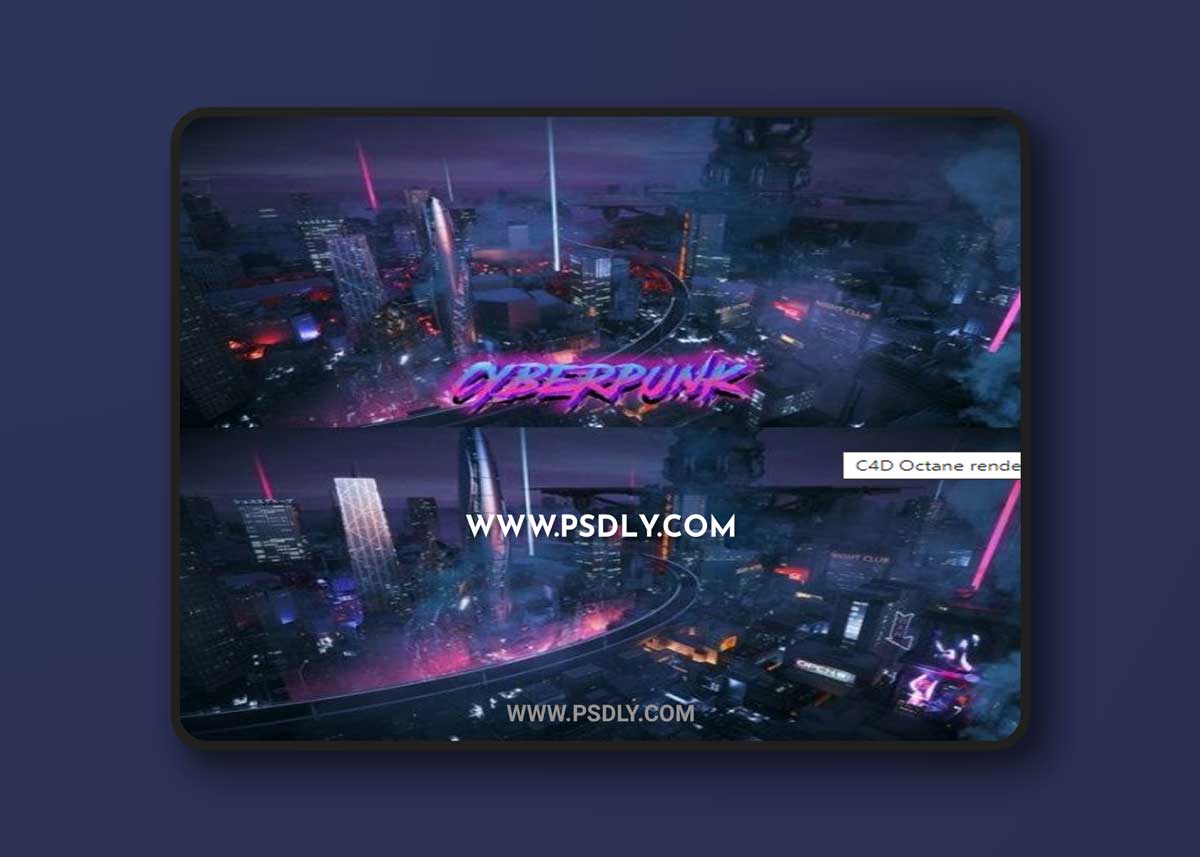 C4D Octane render Cyberpunk city Magic Wonder Skyscrapers CBD japan neon