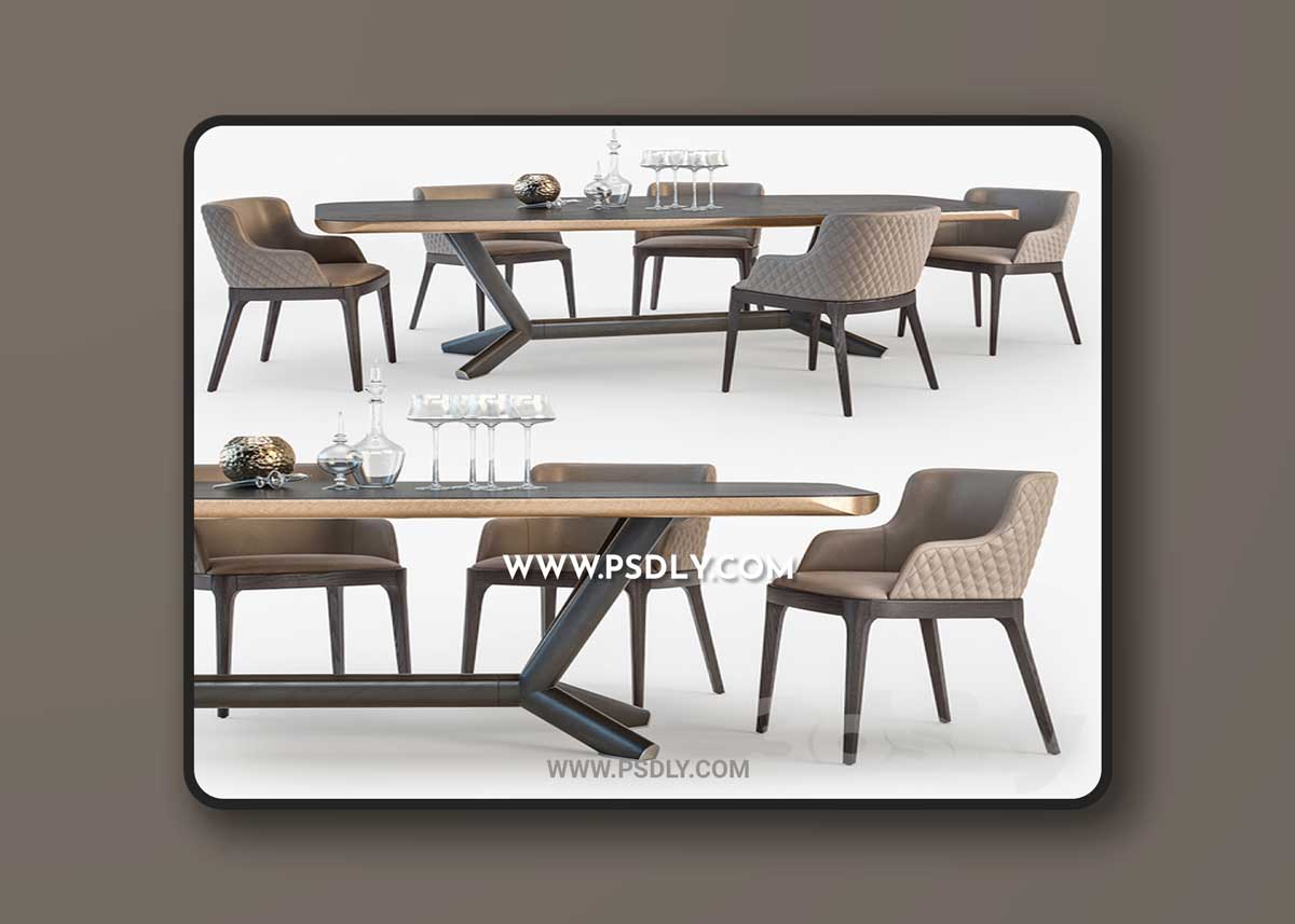 Cattelan Italia Planer table Magda armchair set01 1 Cattelan Italia Planer table Magda armchair set01