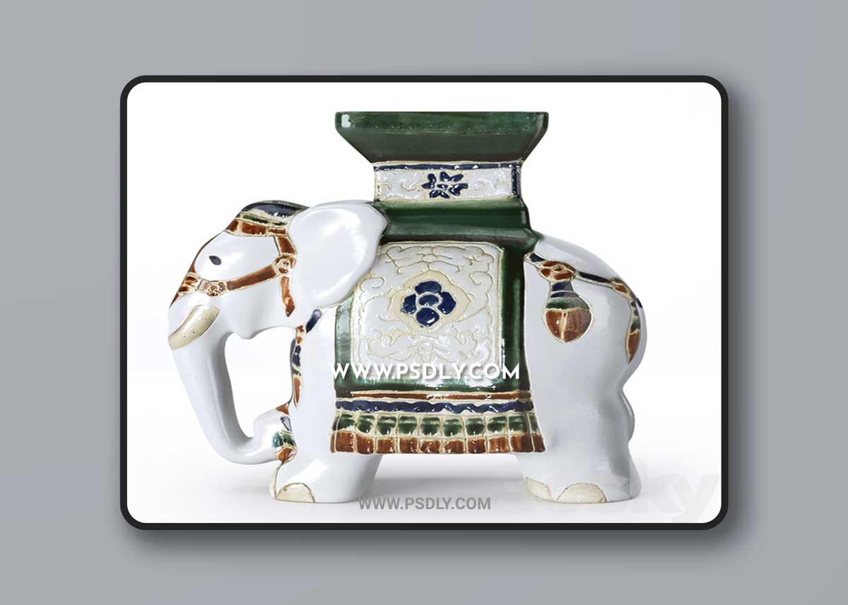 Ceramic Elephant Garden Stool 3D Model 1 Ceramic Elephant Garden Stool 3D Model