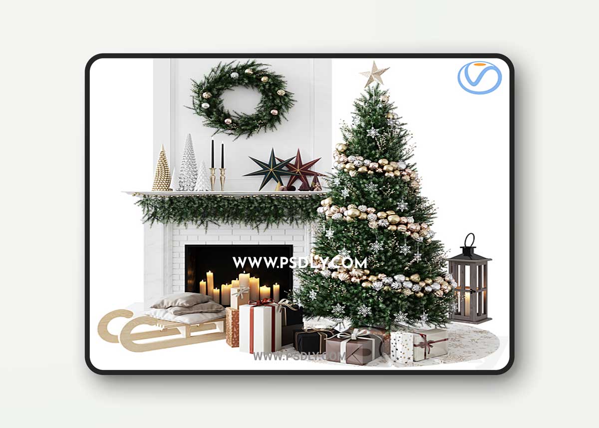 Christmas Decorative set sk_1 (Vray) 3D Model 1 Christmas Decorative set sk_1 (Vray) 3D Model