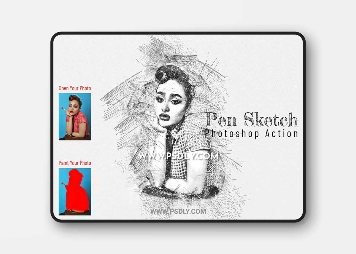 CreativeMarket - Pen Sketch Photoshop Action 6893020 1 CreativeMarket - Pen Sketch Photoshop Action 6893020