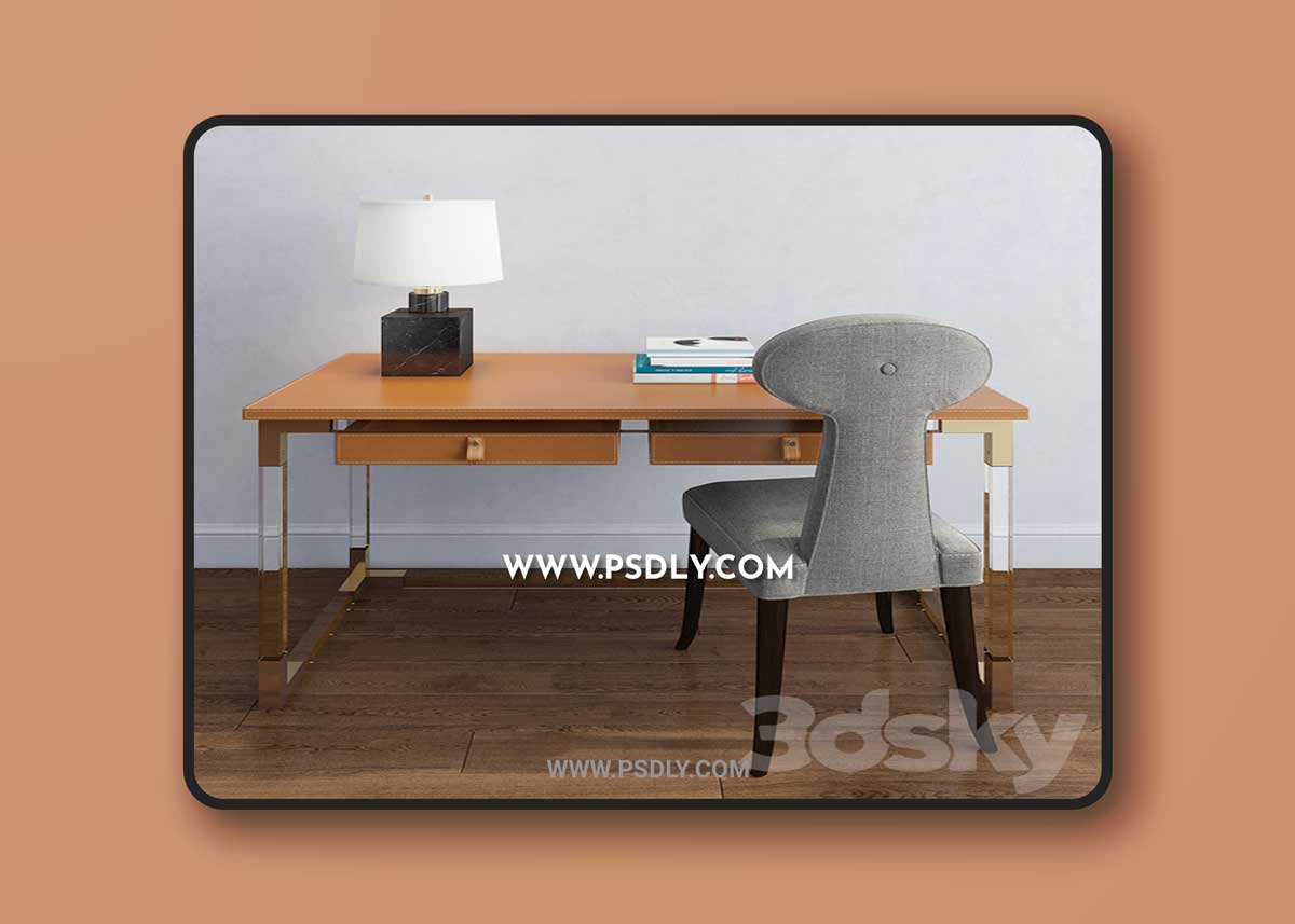 Jonathan adler, jacques desk, vera dining chair 1 Jonathan adler, jacques desk, vera dining chair
