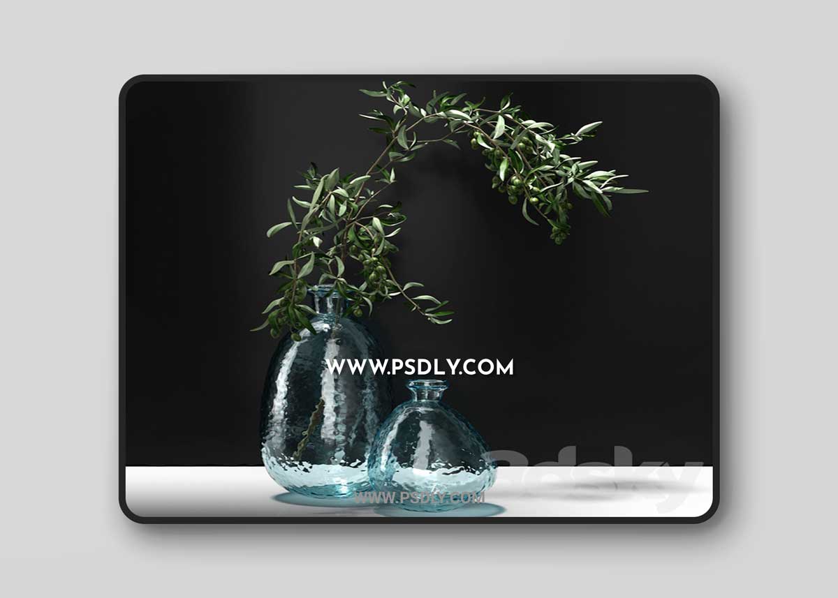 Olive branches in a vase 3D Model 1 Olive branches in a vase 3D Model