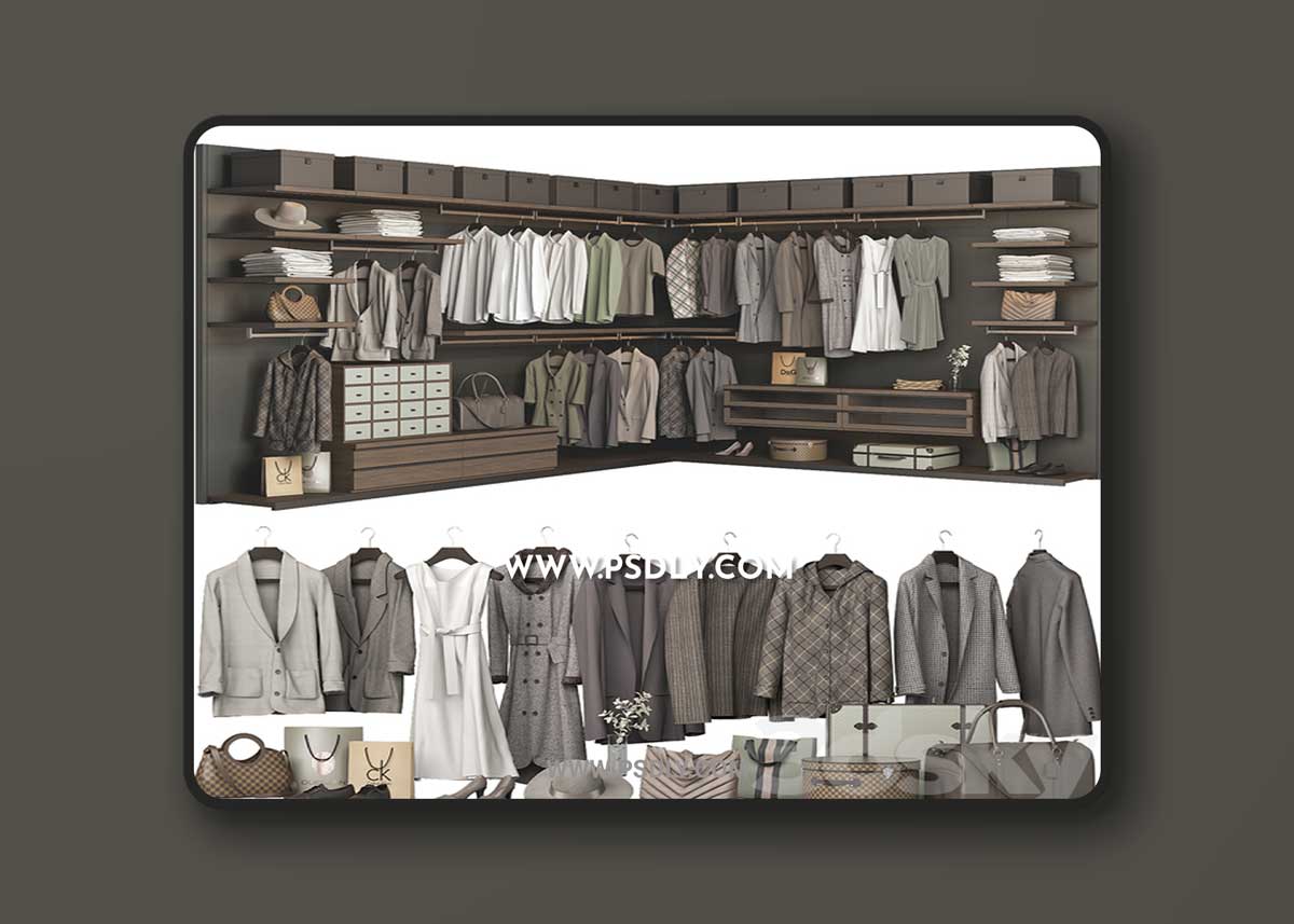 Poliform Ubik Walk-in Closet 4 3D Model 1 Poliform Ubik Walk-in Closet 4 3D Model