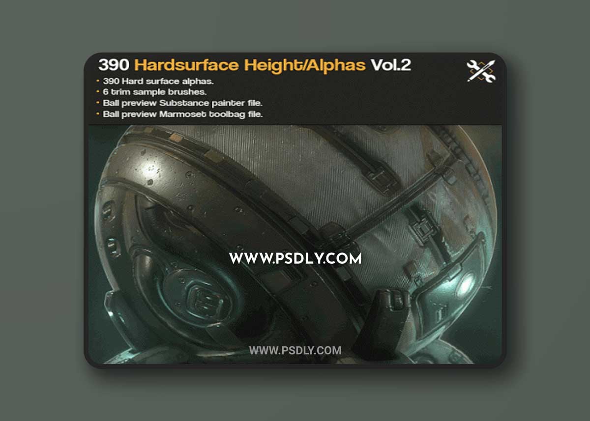 SP/ZBrush 390 Hardsurface Height/Alpha Vol 2 By JROTools 1 SP/ZBrush 390 Hardsurface Height/Alpha Vol 2 By JROTools