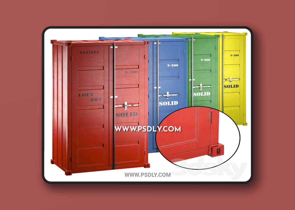 Sea Container wardrobe 4 COLORS 1 Sea Container wardrobe 4 COLORS