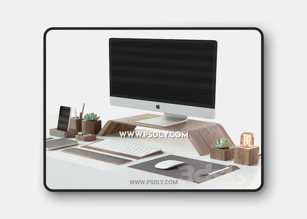 Set for desktop iMac & Grovemade 3D Model 1 Set for desktop iMac & Grovemade 3D Model