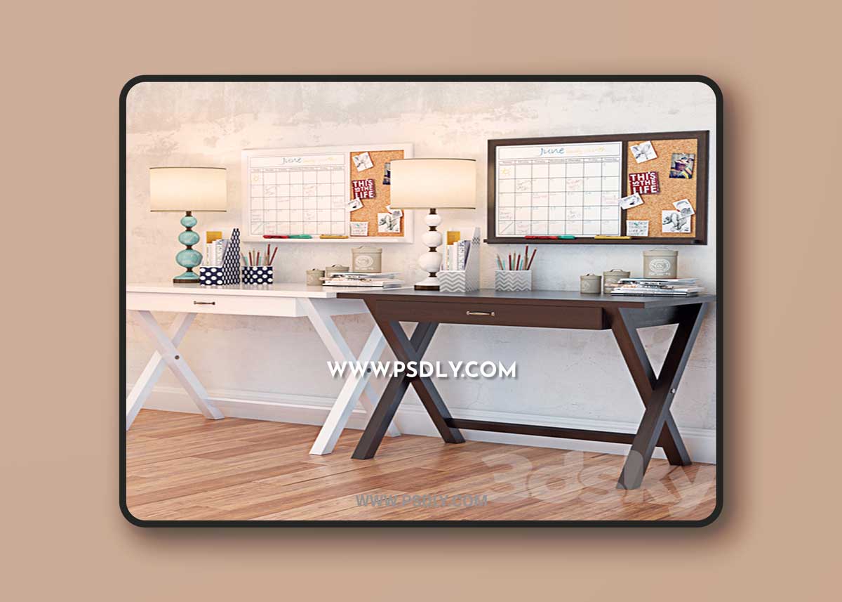 X Frame Desk PBTEEN 3D Model 1 X Frame Desk PBTEEN 3D Model