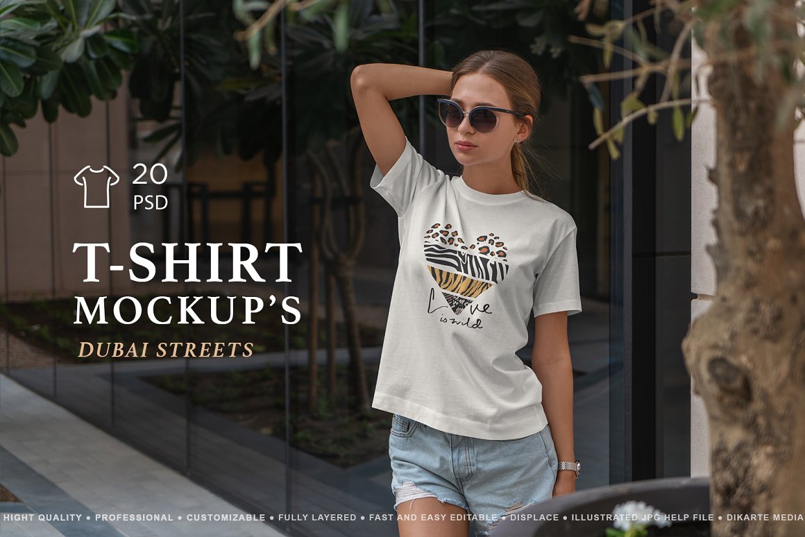 CreativeMarket - T-Shirt MockUp's Dubai Streets 6800361