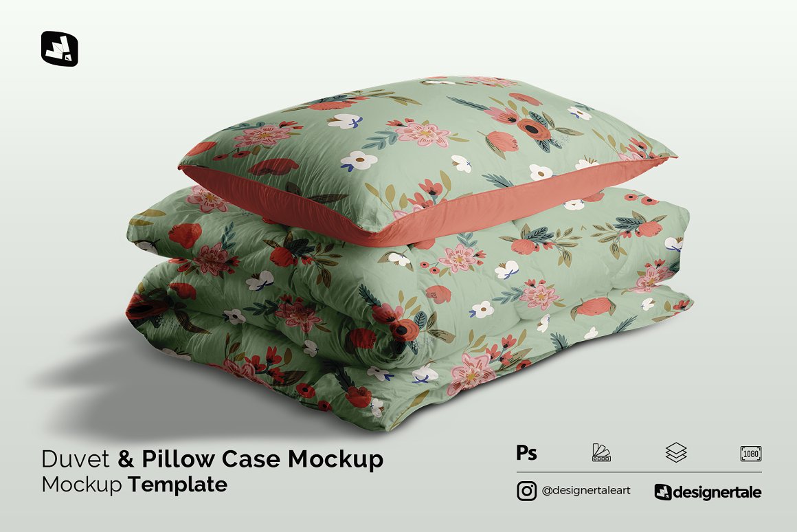 CreativeMarket - Duvet & Pillow Case Mockup 5106659 1 CreativeMarket - Duvet & Pillow Case Mockup 5106659