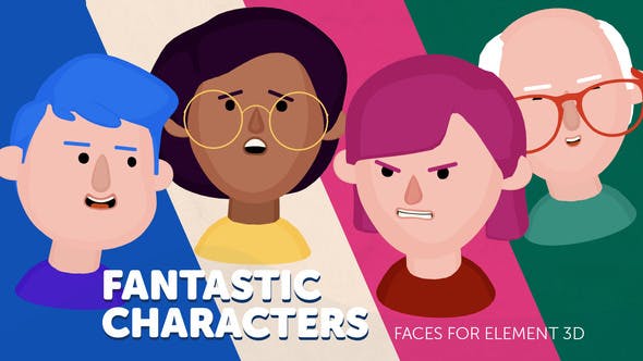 Videohive Fantastic Characters - Faces for Element 3D 35646665 1 Videohive Fantastic Characters - Faces for Element 3D 35646665