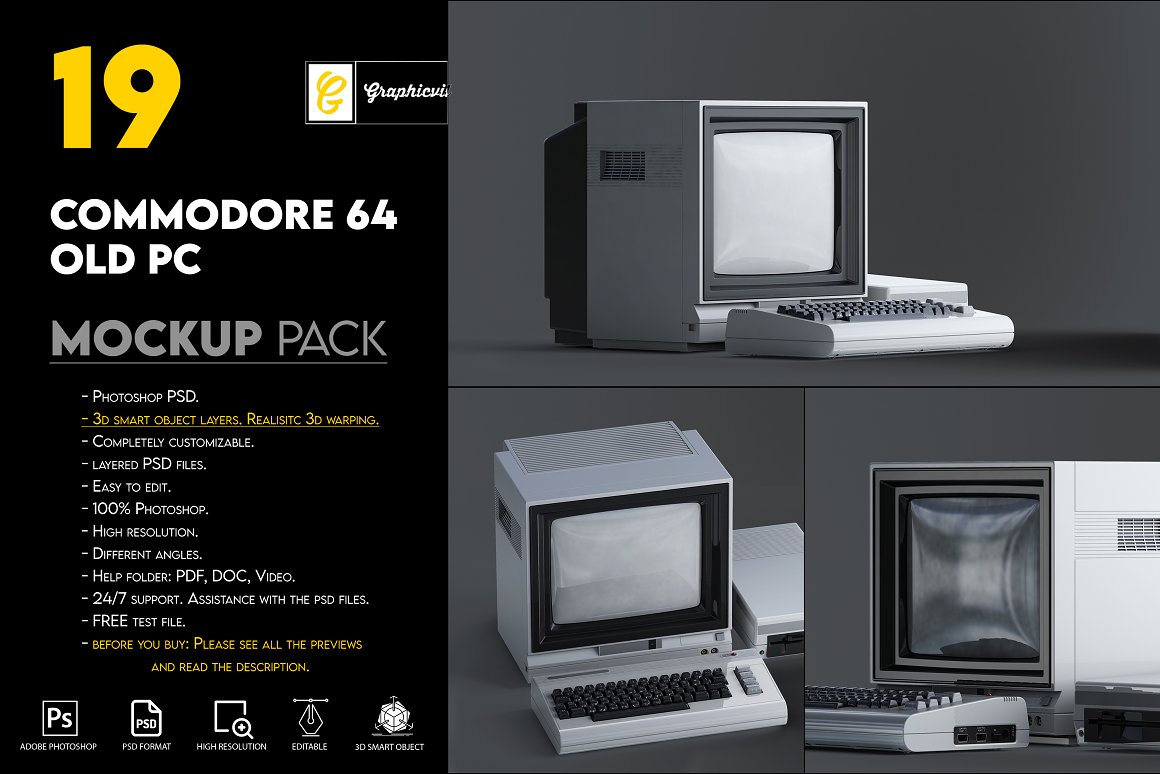 CreativeMarket - Commodore 64 Old pc Mockup 6865074 1 CreativeMarket - Commodore 64 Old pc Mockup 6865074