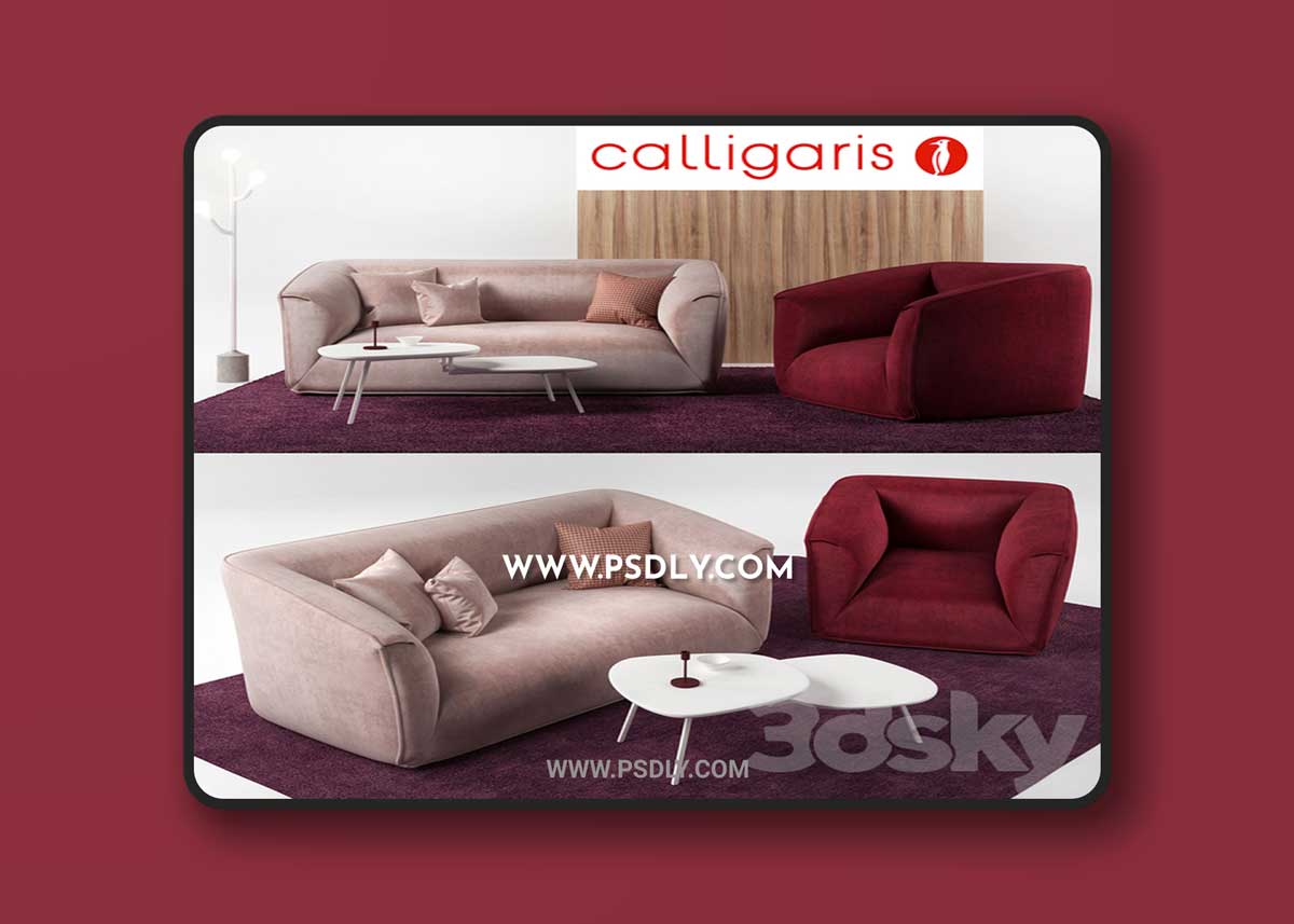 Calligaris Furniture Set-Calligaris Sweet 3D Model 1 Calligaris Furniture Set-Calligaris Sweet 3D Model