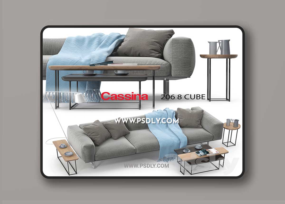 Cassina 206 cube sofa set 3D Model 1 Cassina 206 cube sofa set 3D Model