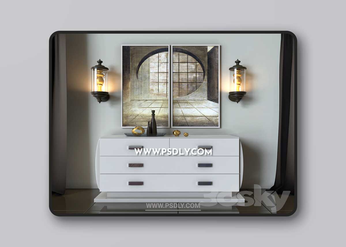 Chest of drawers and lamp Smania 3D Model 1 Chest of drawers and lamp Smania 3D Model