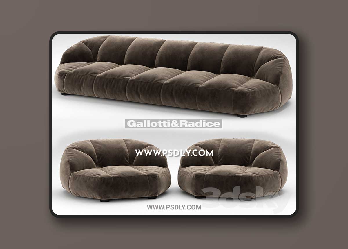 Cloud sofa and armchair Galotti & Radice 3D Model 1 Cloud sofa and armchair Galotti & Radice 3D Model