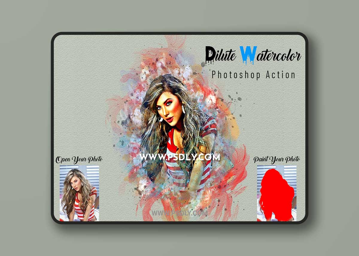 CreativeMarket - Dilute Watercolor Photoshop Action 7012878 1 CreativeMarket - Dilute Watercolor Photoshop Action 7012878