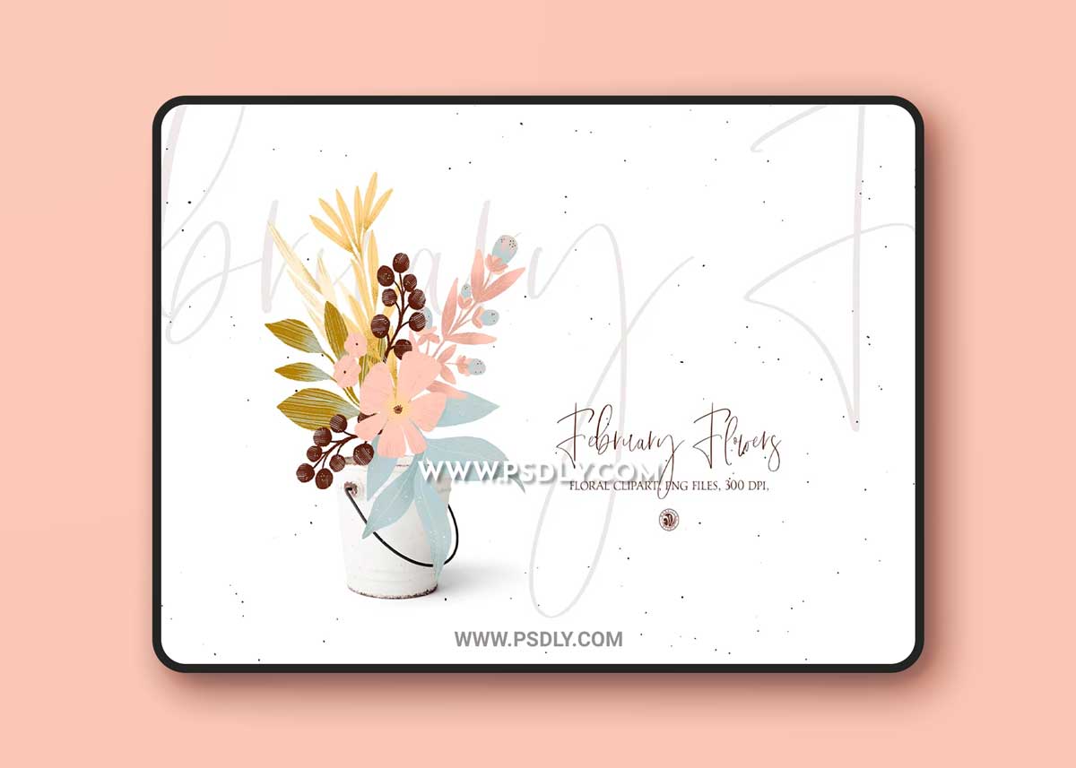 CreativeMarket - February Flowers floral clipart set 5927923 1 CreativeMarket - February Flowers floral clipart set 5927923